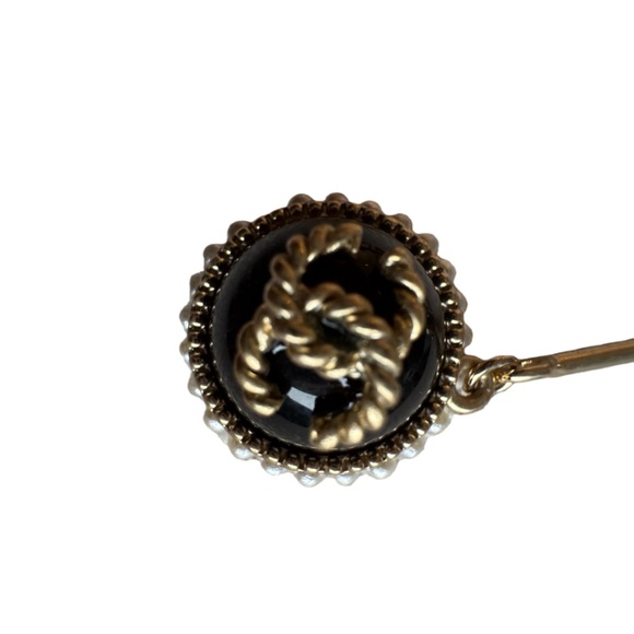 Vintage CHANEL Black and Gold Drop Earrings - Picture 4 of 6